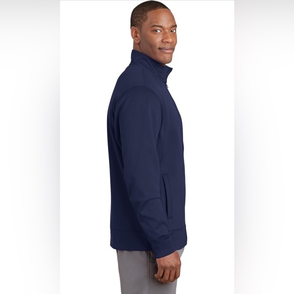 Sport Tek Men's Fleece Full-Zip ST241 Jacket, Navy, XXL - Picture 3 of 9